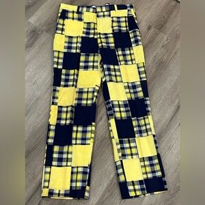 Vintage 1970s CHIPP NY 36W 30L Custom Patchwork Colorblock Indian Madras Trouser